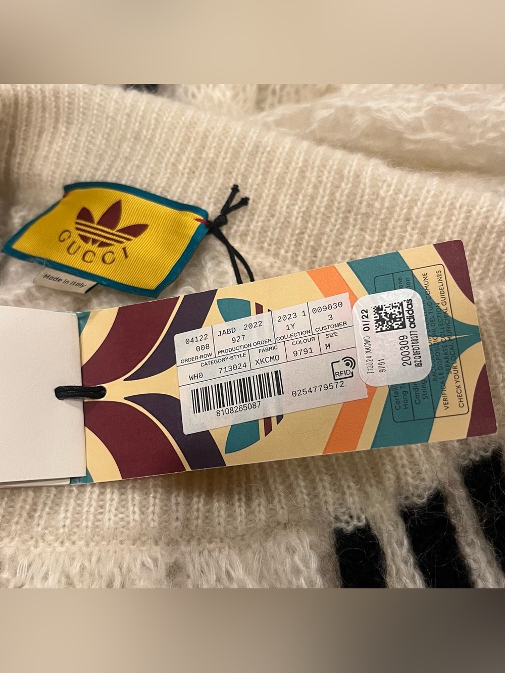 $2150 Gucci X Adidas Wool Mohair Knit Jogger w Removable Silk Shorts, Medium - Picture 11 of 15
